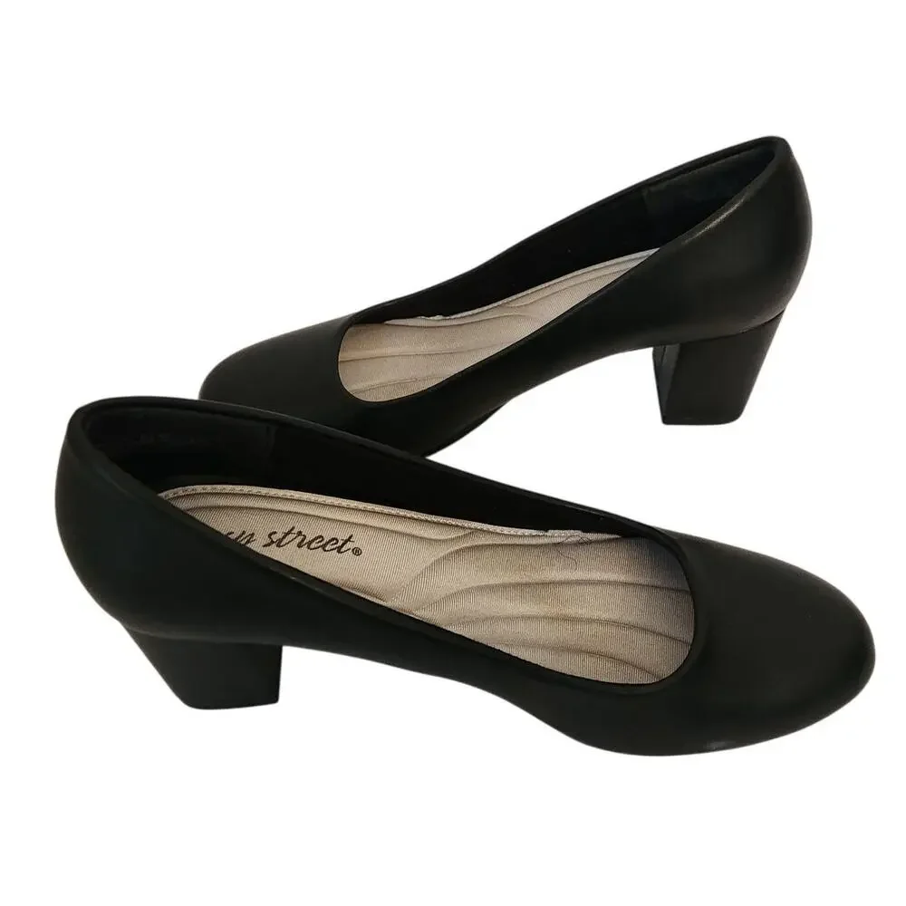 New Easy Street Proper Pumps Block Heel Black 8.5